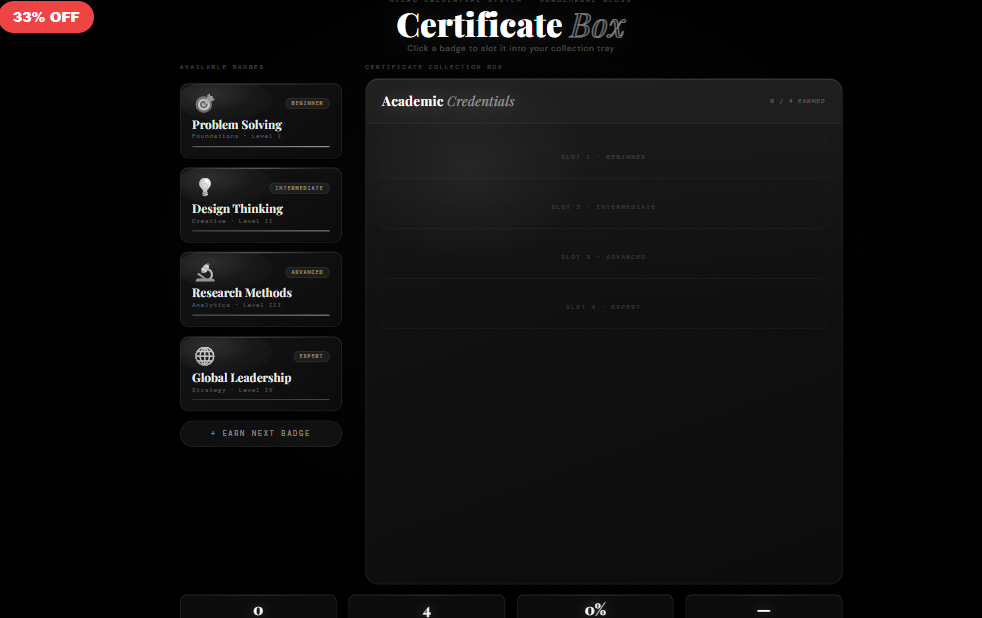 Micro-Credential · Monochrome Gloss