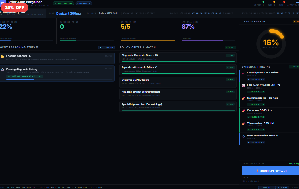 PRIOR·AUTH — Agentic Bargainer