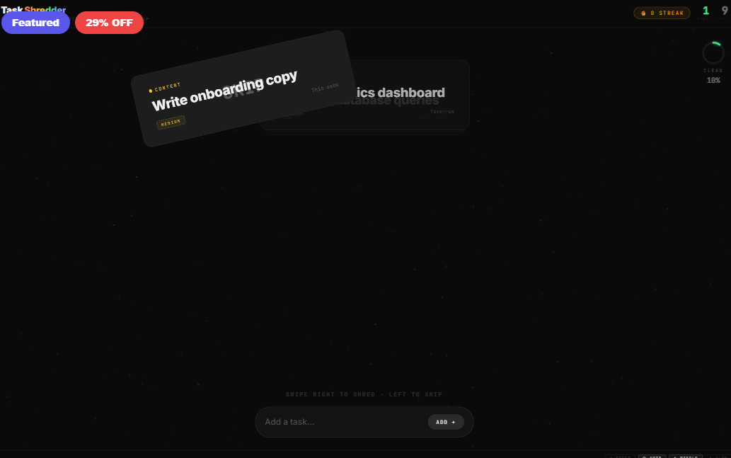 Task Shredder — Micro To-Do